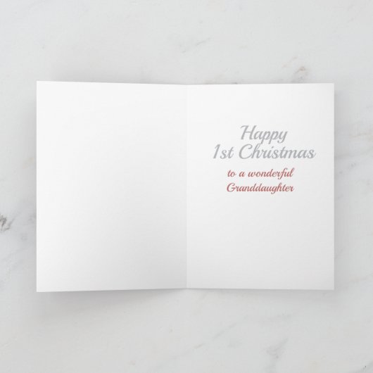 1st Christmas Granddaughter Reindeer Feestdagen Kaart (Binnen)