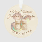 1st Christmas Grandma & Grandpa - Baby Booties Ornament (voorkant)