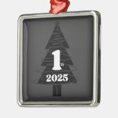 1st Christmas Grey Metalen Ornament (Links)