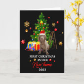 1st Christmas In Our New Home Xmas Gift For Weimar Kaart (Gele Bloem)