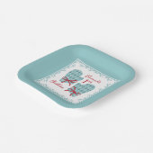 1st Christmas Mittens Red Bow Holiday Papieren Bordje (Gebogen)