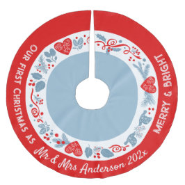 1st Christmas Mr & Mrs nieuw getrouwd Scandinavisc Kerstboom Rok