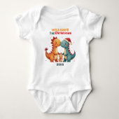 1st Christmas, own text, Merry Hatchmas Trio Romper (Voorkant)