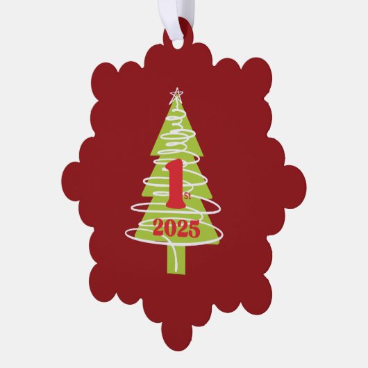 1st Christmas Red Ornament Kaart (Links)