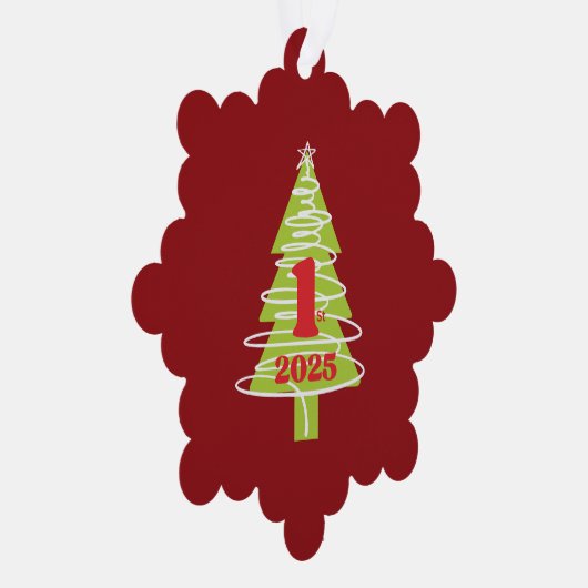 1st Christmas Red Ornament Kaart (Rechts)