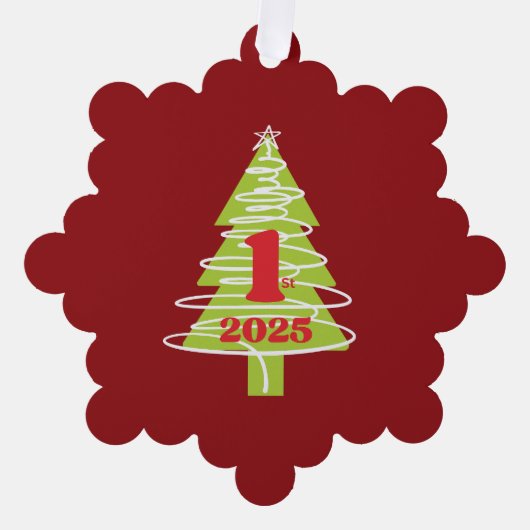 1st Christmas Red Ornament Kaart (Voorkant)