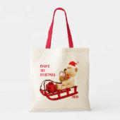 1st Christmas Sled & Teddy Bear Gift Tote Bags Tote Bag (Achterkant)
