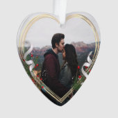 1st Christmas Together Goud Lijst Custom Foto Ornament (voorkant)