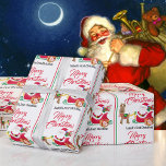 1st Christmas Voeg kindernaam Santa Claus toe Cadeaupapier<br><div class="desc">Sinterklaas Eerste kerstinpakpapier toevoegen,  naam kind eerste kerstcadeautje</div>