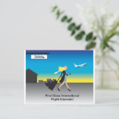 1st Class International Flight Attente Briefkaart (Staand voorkant)