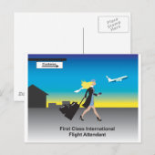 1st Class International Flight Attente Briefkaart (Voorkant / Achterkant)