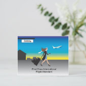 1st Class International Flight Attente Briefkaart (Staand voorkant)