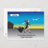 1st Class International Flight Attente Briefkaart (Voorkant / Achterkant)