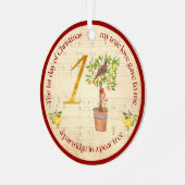 1st Day of Christmas Partridge in a Pear Tree Metalen Ornament (Voorkant links)