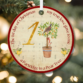 1st Day of Christmas Partridge in a Pear Tree Metalen Ornament