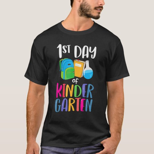 1st Day Of Kindergarten Back To School First Kids  T-shirt (Voorkant)
