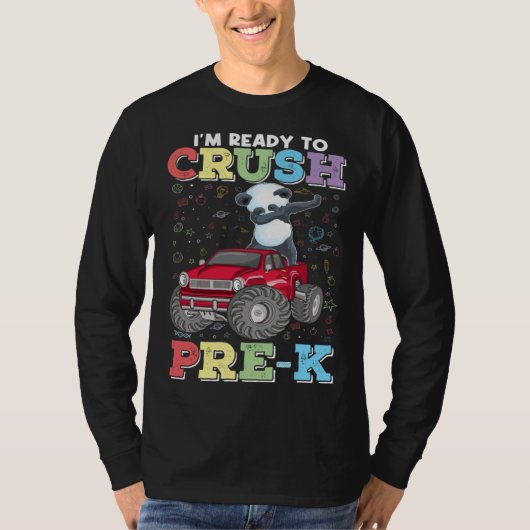 1st day of Pre K Dabbing Panda Monster Truck Back  T-shirt (Voorkant)
