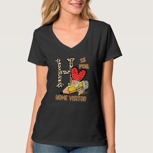 1st Day Of School Home Visitor Leopard Flowers Tea T-shirt (Voorkant)