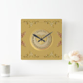 1st Gold Wedding Anniversary Vierkante Klok (Huis)