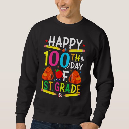 1st Grade 100th Day of School Shirt 100 Days of Sc (Voorkant)