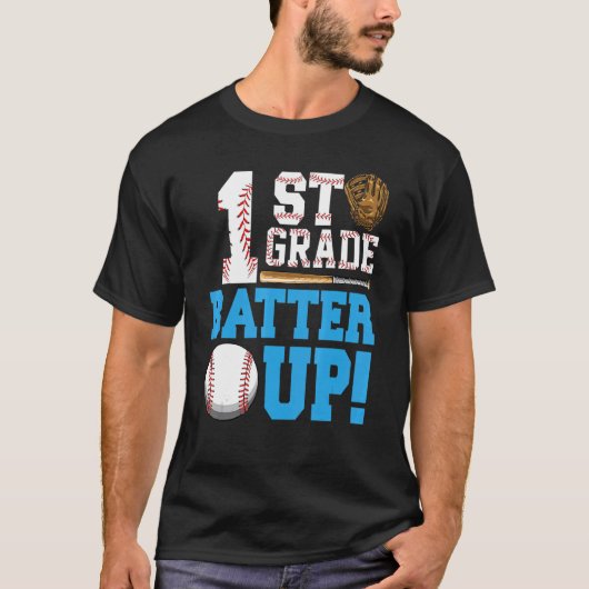 1st Grade Back To School 1st Grade Batter Up Baseb T-shirt (Voorkant)