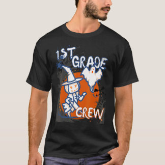 1st Grade Boo Crew Ghost Pumpkin Man Halloween Cos T-shirt