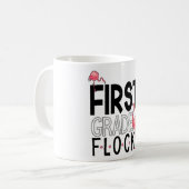 1st Grade Flock Pink Flamingo Squad Teacher Kind F Koffiemok (Voorkant links)
