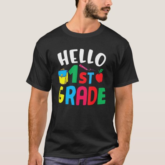 1st Grade Hello First Grade T-shirt (Voorkant)