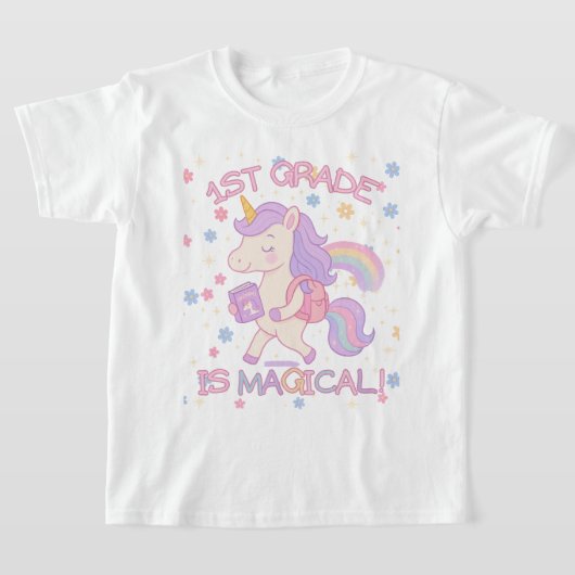 1st Grade is Magical Back to School Unicorn Pastel T-shirt (Laagn)
