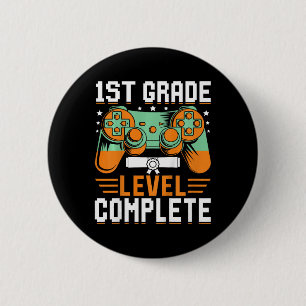 1st Grade Level Compleet Afstuderen Videogame Con Ronde Button 5,7 Cm