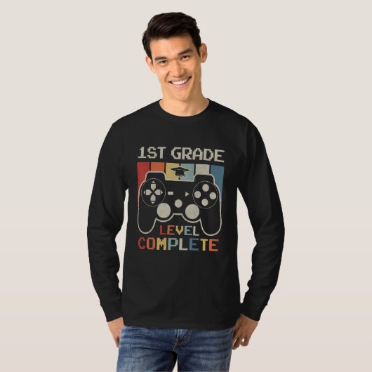 1st Grade Level Complete Game Controller Last Day  T-shirt (Voorkant volledig)