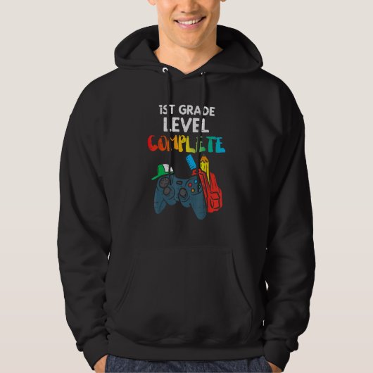 1st Grade Level Complete Gaming Boy Last Day Of Sc Hoodie (Voorkant)