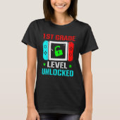 1st Grade Level Unlocked  Back To School Gamer Boy T-shirt (Voorkant)