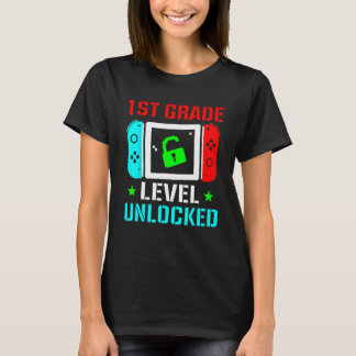 1st Grade Level Unlocked  Back To School Gamer Boy T-shirt