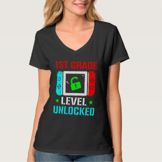 1st Grade Level Unlocked  Back To School Gamer Boy T-shirt