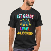 1st Grade Level Unlocked Gamer First Day Of School T-shirt (Voorkant)