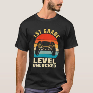 1St Grade Level Unlocked Gamer First Day Of School T-shirt