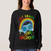 1st Grade Level Unlocked Rainbow Back To School Bo Trui (Voorkant)