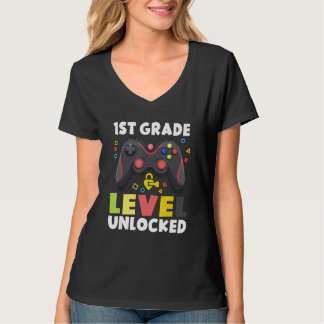1st Grade Level Unlocked Video Game Back To School T-shirt