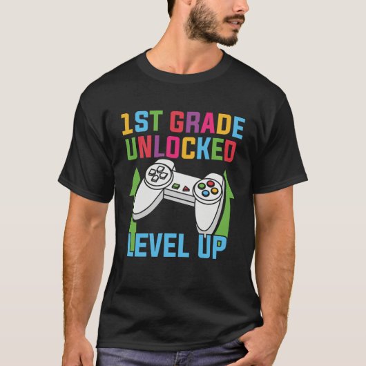 1ST GRADE LEVEL UNLOCKED Video Game Back to School T-shirt (Voorkant)
