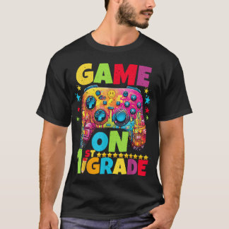 1St Grade Level Unlocked Video Gamer Pixel Back  T-shirt