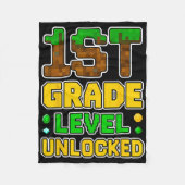 1st Grade Level Unlocked Video Gamer Pixel Ck To S Fleece Deken (Voorkant)