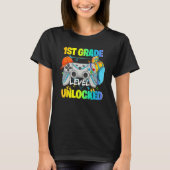 1st Grade Level Unlocked Video Gamers First Day Of T-shirt (Voorkant)