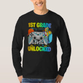 1st Grade Level Unlocked Video Gamers First Day Of T-shirt (Voorkant)