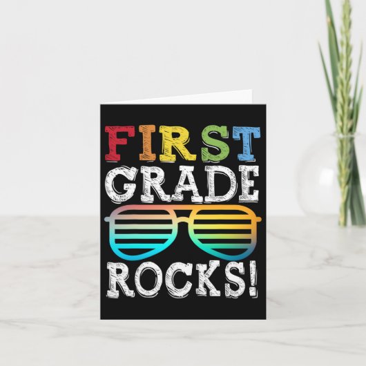 1st Grade Rocks First Squad Back To School T Kaart (Voorkant)