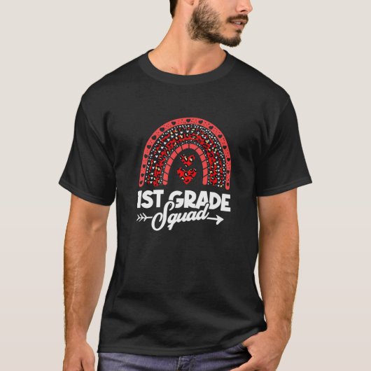 1St Grade Squad Teacher Happy Valentines Day T-shirt (Voorkant)