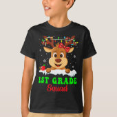 1st Grade Squad Xmas Reindeer Teacher Student Chri T-shirt (Voorkant)