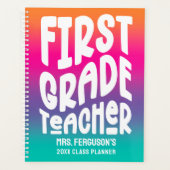 1st Grade Teacher Colorful Ombre Class Planner (Voorkant)