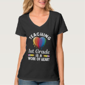 1st Grade Teacher Instructor Educator School Work  T-shirt (Voorkant)