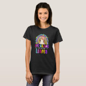 1st Grade Teacher Rainbow No Prob Llama 100 Days o T-shirt (Voorkant volledig)